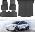 KARPAL Floor Mats for Tesla Model Y Juniper 2025 2026 (5 Seat), All Weather TPE Floor Liners Front & 2nd Row & Cargo Liners, Model Y Juniper Accessories 4PCS