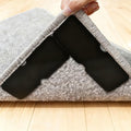Washable Rug Grippers for Hardwood & Tile Floors, Reusable Non Slip Carpet Pads to Keep Corners Flat, Floor-Friendly Adhesive, Easy to Apply and Remove, Anti Curling Design (8 Pack)