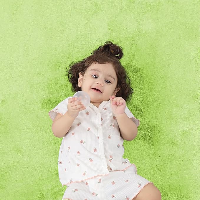 PAPAMAT 1.3" Thick Baby Floor Play Mat 50x50, Basic Padded Foam Mat for Tummy Time Crawling, Non Slip Cushioned for Babies Toddlers Infants Kids (Light Green)