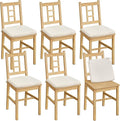 VASAGLE Wooden Dining Chairs, Set of 6, Kitchen and Dining Room Chairs, Removable Cushion, Curved Back, Each Supports 264 lb, Golden Oak UKDC150N16