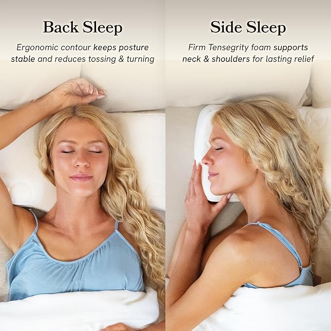 Kanuda Piano Air – Lower Orthopedic Cervical Neck Pillow for Neck Pain & Shoulder Pain Relief, Ergonomic Memory Foam Pillow for Side & Back Sleepers