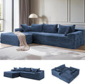 Korser 110" Sectional Couches for Living Room, Modular Sectional Sofa with L-Shape Chaise, Cloud Couch, Comfy Corduroy Fluffy Couch with Deep Seat and Side Pockets