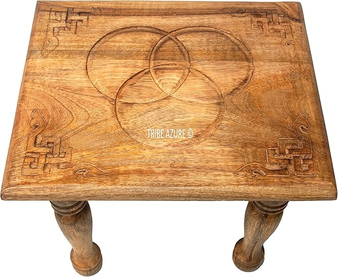 Small Altar Table, Meditation Table Altar, Small Puja Table, Meditation Altar Wood Wiccan Altar Table Buddhist Table, Tea Table Japanese, Small Low Side Table Dragon (Eternal Circle of Life)