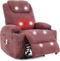 Massage Recliner Chair with Heat - Ultra-Comfortable Reclining (135° Adjustable), Dual Cup Holders & Side Storage Pockets, Easy Tool Assembly, Dark Green