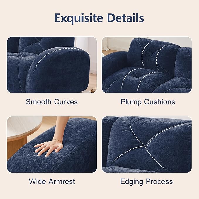 Modular Sectional Sofa with Free Combination,Boneless Floor Couch for Living Room & Lounge,Velvet 3-Seater Sectional Couch with 2 Ottomans,No Assembly Needed