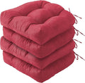 IPYNBAP Outdoor Chair Cushions Set of 4, Patio Chair Cushions with Ties, 19x19+5” Tufted Outdoor Seat Cushions, Waterproof Patio Furniture Cushions, Outdoor Dining Chair Pads, Burgundy