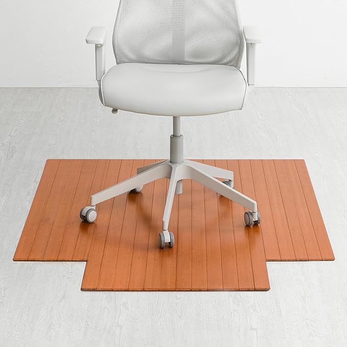 Anji Mountain Office Chairmat Thickest & Sturdy Bamboo Chairmats Highly Premium Quality Anti-Slip Heavy Duty for Multi-Purpose Hardwood Floor Office & Home Floor Protector Office Chair mat-5mm Thick