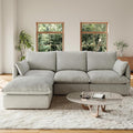 Forest aesthetics 94.5" L Shape Cloud Modular Sectional,4 Seater Waterproof High Backrest Sectional Sofas,Down Filled Modular Couch with Removable Washable Cover for Living Room,Light Gray