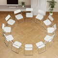 12 Pack White Plastic Folding Chairs - Bulk Value Stackable for Wedding Banquet, Event Rental, Large Venue (250lb Capacity)