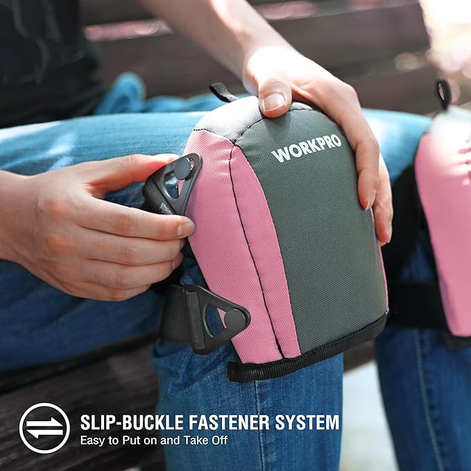WORKPRO Garden Knee Pads For Unisex-Adult, Flooring Kneepads with Foam Padding, Comfortable Kneeling Cushion for Gardening, House Cleaning, Construction Work, 7.87"*6.75"*3"
