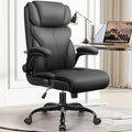 Office Chair, Ergonomic Big and Tall Computer Desk Chairs, Executive Breathable Leather Chair with Adjustable Flip-up Armrests, Lumbar Support Swivel PC Chair with Rocking Function