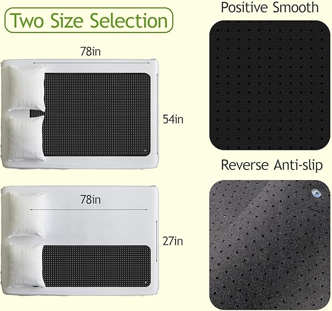 Grounding Mat for Bed Grounding Pad for Better Sleep Energy Wellness Grounding Bed Mat Carbon Fiber and PU with Grounding Cord 54"x78"