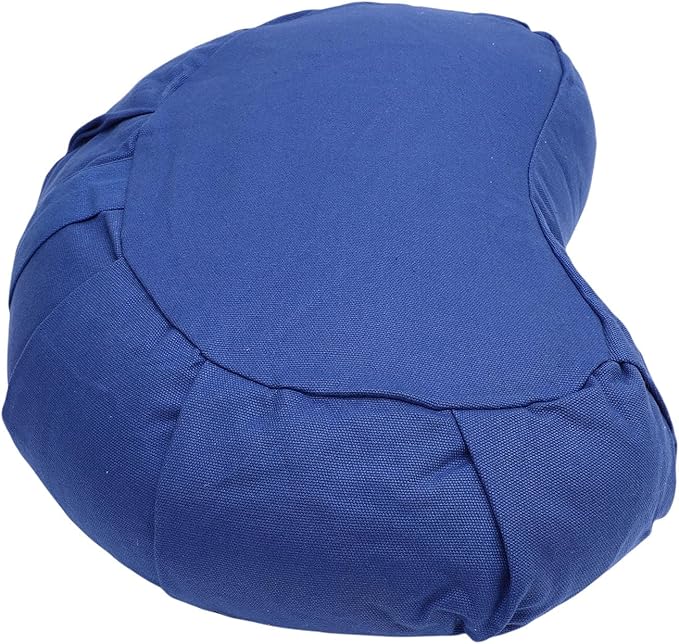 ZJchao Half Moon Meditation Cushion Filled with Buckwheat Hulls and Cotton Cover Yoga Meditation Pillow for Floor Sitting Comfortable Support for Home Office Outdoor Use Size