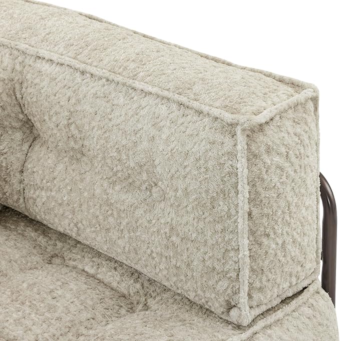 MCombo Modular Sofa Couch with Removable Cushion, Accent Sofa Chair, Upholstered for Living Room, Apartment, Office (Ivory, Corner Seat)