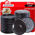 1 5/8" Round Carpet Bottom Furniture Caster Cups, Reusable Furniture Sliders for Hardwood Floors,Felt Furniture Pads Coasters to Protect Tile or Laminate Floors from Scratches, Brown/Gray (24 Pack)