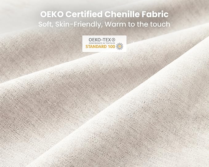 Oversized Modular Sofa, Extra Deep Cloud Chenille Sectional Couch with Ottoman Chaise, Fluffy Chenille 3 Seater Sofa for Living Room, Villa (Basic 3 Seater, Chenille White)