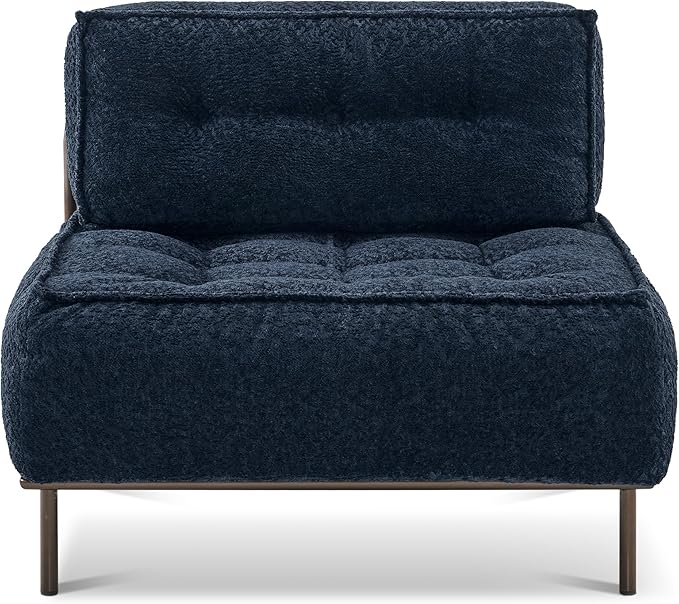 MCombo Modular Sofa Couch with Removable Cushion, Accent Sofa Chair, Upholstered Sofa for Living Room, Apartment, Office (Blue, Middle Seat)
