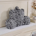 Reading Pillows for Boyfriend Adult,Velvet Back Pillow Bed Wedge Large, Back Rest Support Cushion for Sitting Up in Bed/Couch for Bedrest 18inch-Snow Leopard