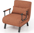 KOMFOTT Convertible Sleeper Chair Bed, 4-in-1 Folding Sofa Bed with 6-Position Adjustable Backrest, Upholstered Chaise Lounge with Removable Pillow, Leisure Recliner Lounge Couch for Home Office
