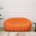 JACH 78.74'' Modern Bubble Sofa, Comfy Upholstered Loveseat Couch, Lazy Floor Sofas, Curved Couches, 3D Honeycomb-Shaped Leisure Couch for Living Room, Apartment, Small Space, Orange