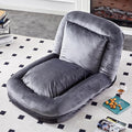 Stylish Grey Floor Lounge Chair - Versatile Folding Sofa with 5 Adjustable Positions for Comfort & Relaxation!