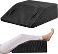 Ruqmuis Leg Elevation Pillow for After Surgery, 10inch Foam Leg Elevating Pillow for Swelling and Blood Circulation, Leg Wedge Pillow for Sleeping, Knee Pillow for Knee Hip Ankle Pain Relief, Black