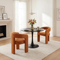 DAYALANE Boucle Dining Chairs Set of 2, Upholstered Sherpa Kitchen Chairs with Arms Comfy Barrel Side Chair for Living Room/Dining Room/Reception, Windsor Tan