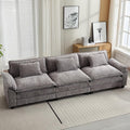 Oprisen 120" Modular Sectional Sofa, Comfy Cloud Couch Sectional Sofa, Chenille Sofa Sleeper Deep Seat Sofa with Throw Pillows for Living Room (Light Gray, 120"- 3 Seater)
