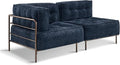 MCombo Modular Sofa Couch with Removable Cushion, Accent Sofa Chair, Upholstered Sofa for Living Room, Apartment, Office (Blue, Two Seats)