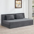 WUTUTUEE Folding Sofa Bed Convertible Floor Couch Foldable Chair Bed with Pillow，Linen Sleeper Chair Futon,Foldable Memory Foam Mattress for Bedroom/Living Room/Dorm/Office (Dark Grey, Queen)