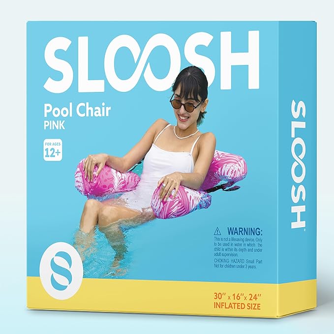 SLOOSH Pool Floats Chairs Adult,Inflatable Pool Lounge,Plant Pattern Floating Mat Hammock,Blow up Water Chairs Noodles rafts for Party Summer Water Beach Fun
