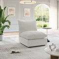 Lopzeho Cloud Middle Sectional, Waterproof Down Filled Sectional Sofa, High Backrest Modular Sectional Couches for Living Room, Modern Modular Couch with Removable Cover, Cream White
