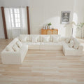 170''Modular Sectional Couches for Living Room, Cloud Boneless Compressed Sectional Sofa, Oversized U Shaped 8 Seater Upholstered Memory Foam Sofa, No Assembly, Chenille Beige