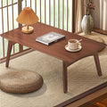 Kuabner Wooden Folding Coffee Table No Assembly Low Collapsible Japanese Floor Table Small Spaces Tatami FoldableTable for Living Room Home Office (Walnut,Compact)