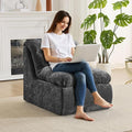 WUTUTUEE Boneless Chair, Double-Layer Armless Floor Sofa with High Density Memory Foam, No Assembly Togo Sofa, Chenille Bean Bag Chairs for Living Room, Bedroom, Comfy Cloud Chair (Grey)