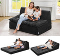 Hobestluk Sofa Couch Folding Sofa Bed Sleeper Comfy Floor Lounger Loveseat Sofa with Removable Cushion Couches Foldable Mattress for Living Room Bedroom or Office (Cordury Black, Oversize)