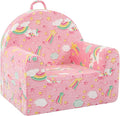 MeMoreCool Comfy Toddler Chair for 1-3 Years Old, Glow Unicorn Kids Reading Chair, Soft Plush Toddler Armchair, Cozy Foam Lounge Kids Armchair for Baby Room, Living Room, Playroom, Reading Nook