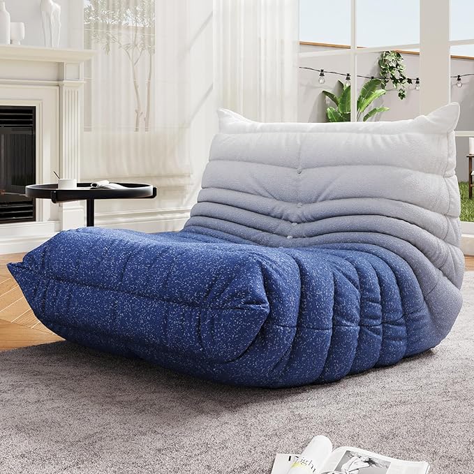 Selyteramy Oversized Bean Bag Chairs for Adults, Giant Beanbag Chair with Memory Foam, Comfy Lounge Chair Lazy Sofa for Apartment, Living Room, Bedroom, Office(Knit Fabric)