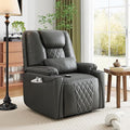 Power Lift Recliner Chair, Easy Lift Assist for Elderly, 3-Position Recline, Storage Pockets & Cup Holders, USB Charging Ports, Remote Control Operation, Living Room or Bedroom Comfort, Grey
