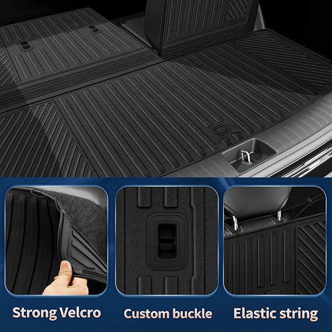 2026 Palisade Floor Mats Only Hybrid 7-Seat All Weather TPE Cargo Mat with Backrest Mat for Hyundai Palisade Accessories 2026 SEL/SEL Premium/Limited/Calligraphy
