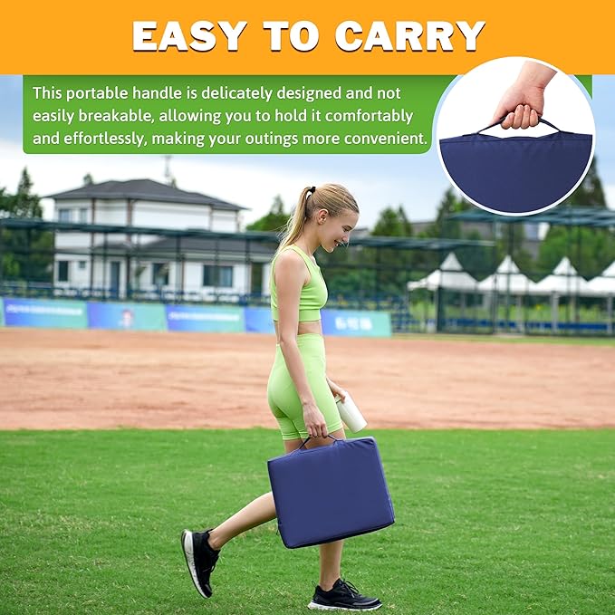 2 Pcs Stadium Seat Cushions Water-Repellent Bleacher Seat Cushions Indoor & Outdoor Seat Cushion for Bleachers Portable Stadium Cushion for Sports Events, Office Chairs, Beaches
