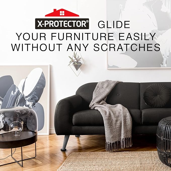 Felt Furniture Sliders for Hardwood Floors X-PROTECTOR 16 PCS 3 ½” - Furniture Slider with Unique Design - Heavy-Duty Furniture Movers for Hard Surfaces - Felt Sliders - Move Your Furniture Easily!