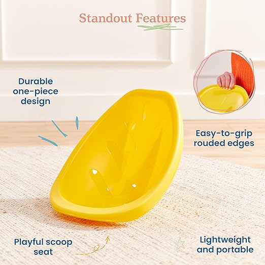 ECR4Kids Leaf Floor Seat, Rocker Chair, Yellow, 6-Piece