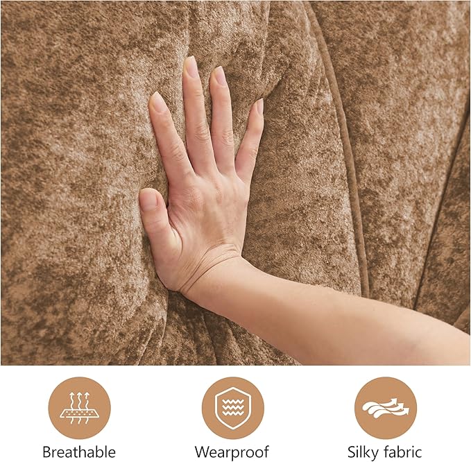 Modular Sectional Sofa with Free Combination,Boneless Floor Couch for Small Spaces, Living Room & Lounge,Velvet 2-Seater Sectional Couch with Ottoman,No Assembly Needed