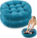 Jerify Floor Pillow Cushions 22 x 22 Inch Round Square Large Meditation Floor Pillow for Classroom Adult Meditation Picnic Party Cushion for Seating Gift Christmas(Round,Aquamarine,2 Pcs)