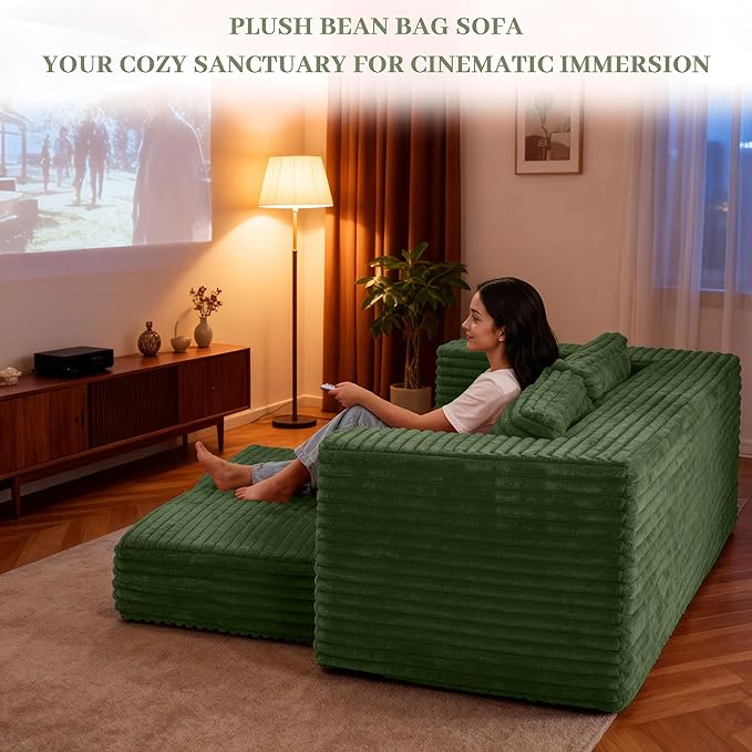 HABUTWAY Convertible Folding Sofa Bed Couch,3 in 1 Pull Out Couch Bed,Loveseat Sleeper Sofa Bed,Boneless Couches with Pillows for Living Room Bedroom, Green