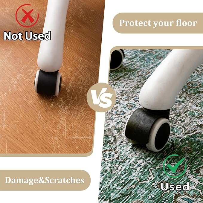 Office Chair Mat for Hardwood Floor, 60"x45" Easy Glide Computer Desk Mat Protector for Rolling Chair Under Desk Rug Nonslip Backing, Machine Wash, (Modern)