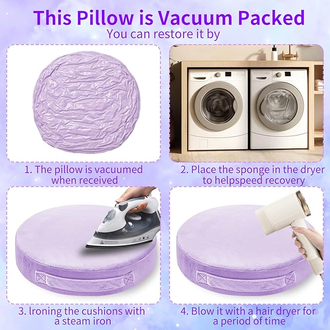 8 Pcs Round Floor Cushions for Kids, 15'' Plush Flexible Seating Pillows with Handles, Soft Chair Seats for Classroom Elementary Daycare Preschool Playroom Reading Corner Yellow