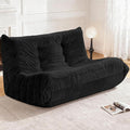 Bean Bag Loveseat Chair Big Sofa Beanbag Chair for Adults Fireside Chair Bean Bag Lounger with Memory Foam Filled for Home,Apartment or Gaming Venue（Black）