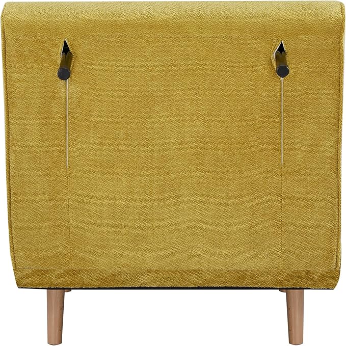CITTANEO 31" Convertible Sleeper Chair, 3-in-1 Foldable Chair Bed with Pillow, 3-Position Adjustable Backrest, Single Sofa Bed for Apartment, Office, Mustard Yellow